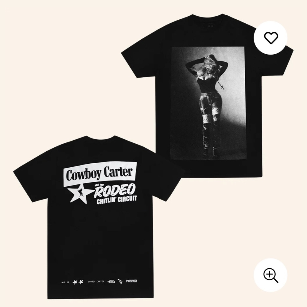 BEYONCÉ-Black Graphic T-Shirt with Cowboy Carter Design